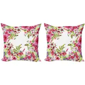 Abakuhaus waterverf-bloemen kussenhoes – Set van 2x50x50 cm – dubbelzijdig