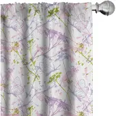 Abakuhaus Voorhangen – Botanische Weide – 2x75x175 cm – Limoengroen/Babyroze
