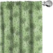 Abakuhaus – Gordijnpaneel 2x75x175 cm – Microvezel, halfverduisterend, Groen/Donkergrijs