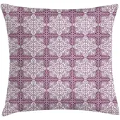 Abakuhaus – 50x50 cm Kussenhoes – Dubbelzijdig bedrukt – Pruim/Wit/Grijs-Roze
