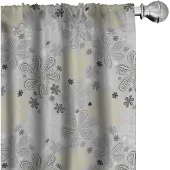 Abakuhaus – Paneelgordijnen 2x75x225 cm – Microvezel – Lichtgrijs/Wit