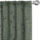 Abakuhaus olijfgroene gordijnen 2x75x225 cm – microvezel, halverduisterend