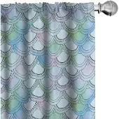 Abakuhaus visschubben – Gordijnen – 2x75x245 cm – Meerkleurig