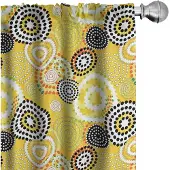Abakuhaus Geometrische Gordijnen – 2x75x225 cm – Mikrofaser – Mosterd