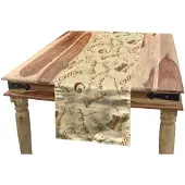 Abakuhaus beige tafelloper 40x225 cm – digitaal bedrukt, wasbaar