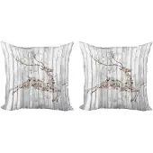 Abakuhaus Hert-Decoratiekussen – Kussenhoes 60x60 cm – 2-pack – Dubbelzijdig – Lichtgrijs
