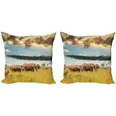 Abakuhaus Safari Kussenhoes – 2x40x40 cm – Dubbelzijdig bedrukt – Microvezel