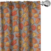 Abakuhaus Herfst Voorhangen – 2x75x245 cm – microvezel – halfdonker – taupegrijs & vermiljoen