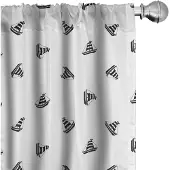 Abakuhaus Zeilboot Gardijnen – 2x75x245 cm – Zwart & Wit