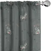 Abakuhaus – Zebra Safari Gordijnen – 2x75x175 cm, microvezel, halfdonker