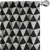 Abakuhaus Noordische geometrische gordijnen – 2x75x225 cm – microvezel – Zwart/Wit