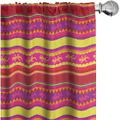 Abakuhaus Mexicaanse gordijnen – 2x75x175 cm – Veelkleurig, microvezel