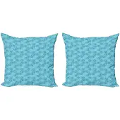 Abakuhaus Kustkussenhoes Set – 2x50x50 cm – Dubbelzijdig bedrukt – Rits – Maritiem