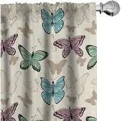 Abakuhaus – Veelkleurige gordijnen 2x75x175 cm – microvezel – halfdonkerend