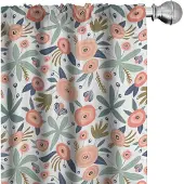 Abakuhaus Botanik Gordijnen – Doodle Bloem – 2x75x245 cm – microvezel