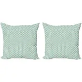 Abakuhaus Kussenhoes – 2x40x40 cm – Turquoise Beige, Dubbelzijdig