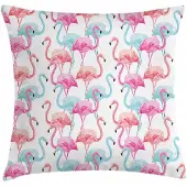Abakuhaus Kussenhoes Aquarel – Hawaii Flamingos – 40x40 cm – Babyblauw
