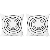 Abakuhaus Kussenhoes Set – Spiralvorm Monochroom – 2x40x40 cm – Zwart-Wit