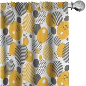 Abakuhaus Gordijnen – Geometrisch Geel-Grijs 2x75x175 cm – microvezel