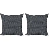 Abakuhaus Kussenhoes Set 2x40x40 – Diagonale Strepen – Grijs