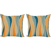 Abakuhaus – Kussenhoezen Set 2x50 cm – Retro Strepen – Dubbelzijdig