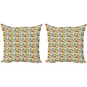 Abakuhaus Kussenhoes Set 2x – Geometrisch Multicolor – Dubbelsidig