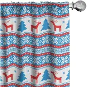 Abakuhaus Voorhang Geometrisch – 2x 75x245 cm – Microvezel – Blauw/Rood