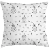Abakuhaus Kussenhoes – Winterbomen & Sneeuwvlokken – 40×40 cm – dubbelzijdig