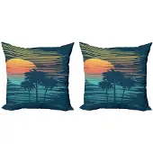 Abakuhaus Eilandfeest kussenhoes – 2x40x40 cm – dubbelzijdig – microvezel