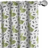 Abakuhaus haas gordijnset – 2x75x225 cm – microvezel – pistachegroen/zwart