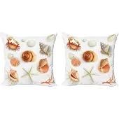 Abakuhaus Muscheln Kussenhoes Set – 2x45x45 cm – Dubbelzijdig bedrukt