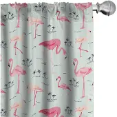 Abakuhaus Flamingo gordijnpanelen – 2x75x175 cm – Microvezel, halfverduisterend, digitaal bedrukt