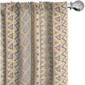 Abakuhaus Gordijnen – 2x75x245 cm – Mikrofaser – Geel/Blauw