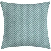 Abakuhaus Kussenhoes Squama-Squares – 40x40 cm – Dubbelzijdig bedrukt, neutraal teal-blauw