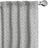 Abakuhaus Geometrische Voorhang – 2x75x225 cm – Microvezel Grijs/Wit