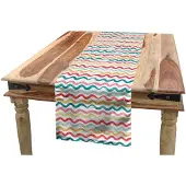 Abakuhaus – Tafelloper Gestreept – Boho-stijl – 40x180 cm – Veelkleurig