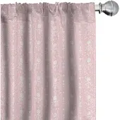 Abakuhaus – Gordijnen – 2-delige set 75x175 cm – Microvezel, halfverduisterend, lichtroze/wit