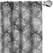 Abakuhaus Damastgrijze gordijnen – 2-delige set 75x225 cm – Microvezel, halfdonker