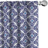 Abakuhaus Gordijnen – 2-delige set 75x175 cm – Microvezel, halfdonker, geometrisch