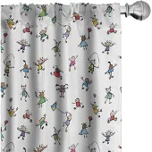 Abakuhaus – Kindergordijnset 2-delig 75x175 cm – Microvezel, Meerkleurig