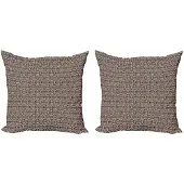 Abakuhaus Tribale Kussenhoezen-Set – 2x45x45 cm – dubbelzijdig, warm taupe