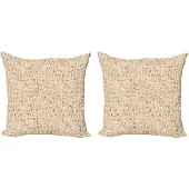 Abakuhaus – Egyptische kussenhoes 2x40x40 cm – dubbelzijdig – tanbruin