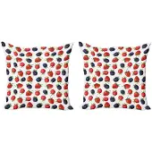 Abakuhaus Kussenhoes – Fruitenset 2x40x40 cm – Dubbelzijdig digitaaldruk, rits, pruimrood