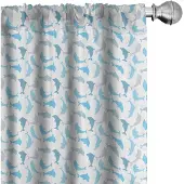 Abakuhaus Dolfijn-Gordijnset 2x – Mikrofaser, halfdonker, Blauw