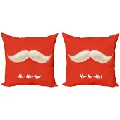Abakuhaus – Kussenhoes Sint Snorbaard 40x40 cm – Dubbelzijdig Bedrukt – Scharlakenrood Creme