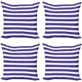 Abakuhaus Gestreepte kussenhoes – 4x40x40 cm – Microvezel – marineblauw/lila