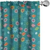Abakuhaus Gordijnen – 2x75x245 cm – Microvezel – Teal multikleur