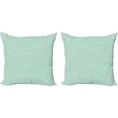Abakuhaus Turquoise Kussenhoes Set (2 stuks), Monochroom, 40 cm, Mintwit Crème