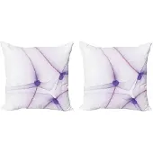 Abakuhaus Spiers Kussenhoes Set (2x40x40 cm) – Dubbelzijdig bedrukt – Microvezel – Rits – Lila/Wit