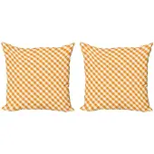 Abakuhaus Kussenhoes – Oranje/Wit 50x50 cm – Dubbelzijdig digitaaldruk – Rits